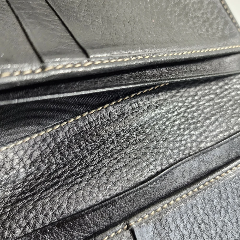Dior Black Leather Wallet with Gold Accents